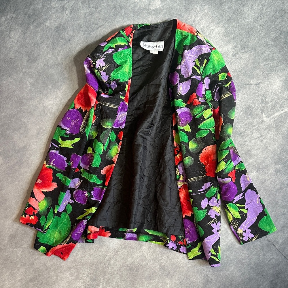 Vintage L Rothschild San Francisco Women's Vibrant Floral Blazer